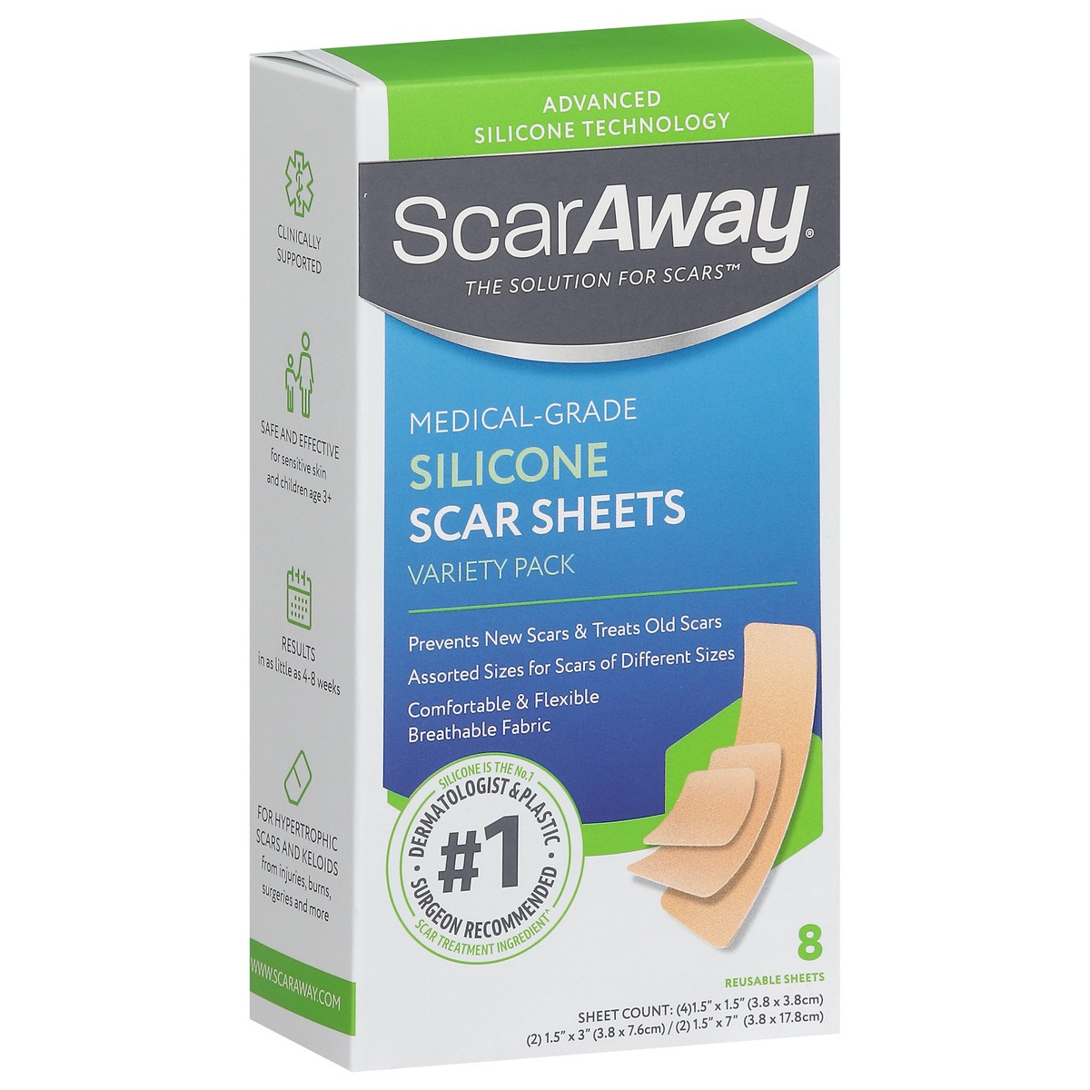 slide 9 of 11, ScarAway Sil Sheets Family Pack 6ct, 8 ct