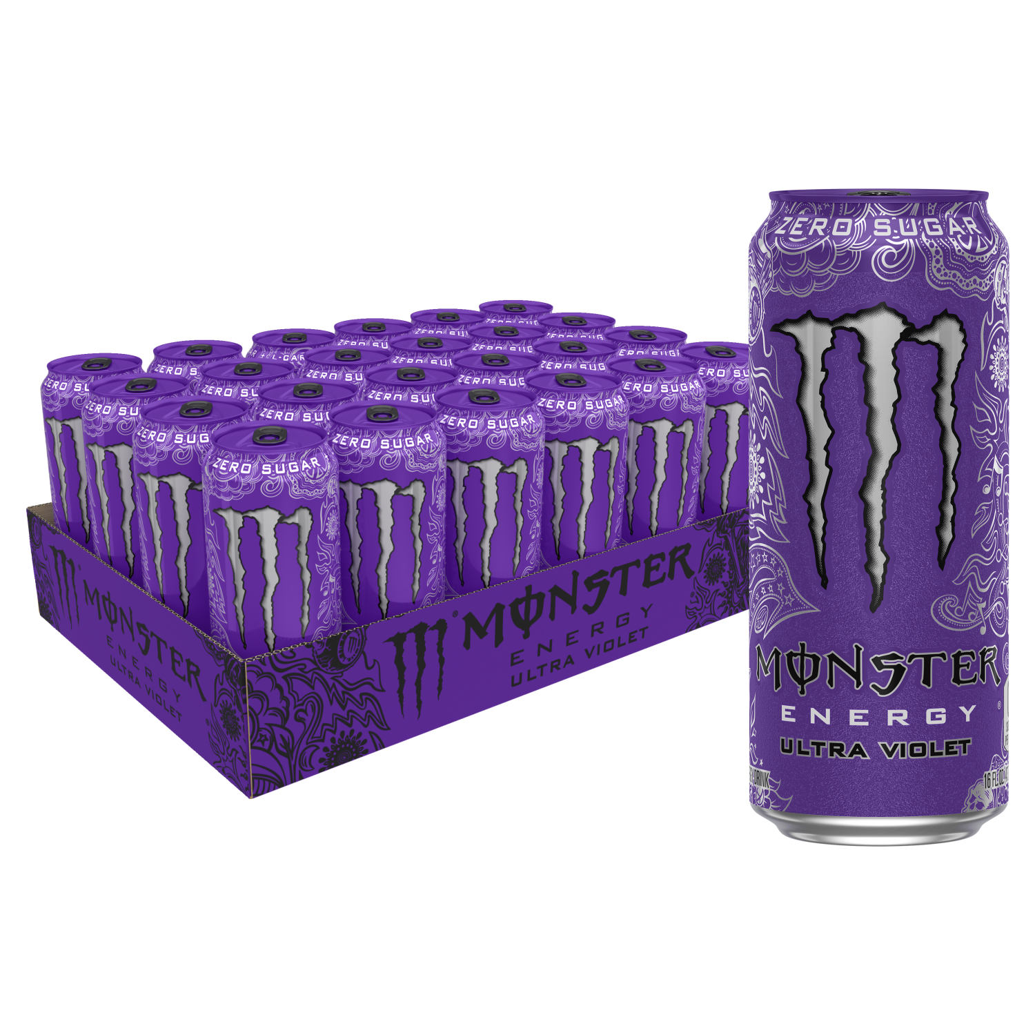 slide 1 of 4, Monster Energy Ultra Violet, Sugar Free Energy Drink - 16 oz, 16 oz