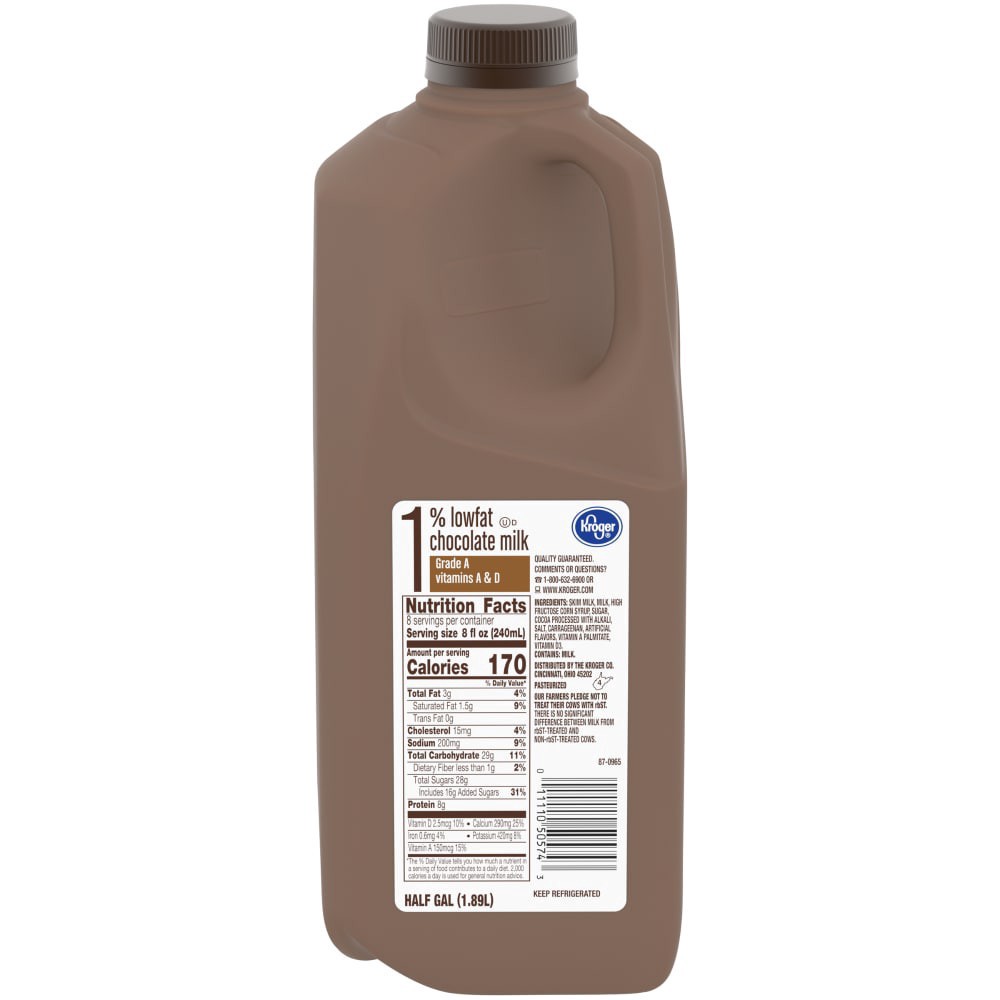 slide 3 of 3, Kroger Low Fat Chocolate Milk, 64 fl oz