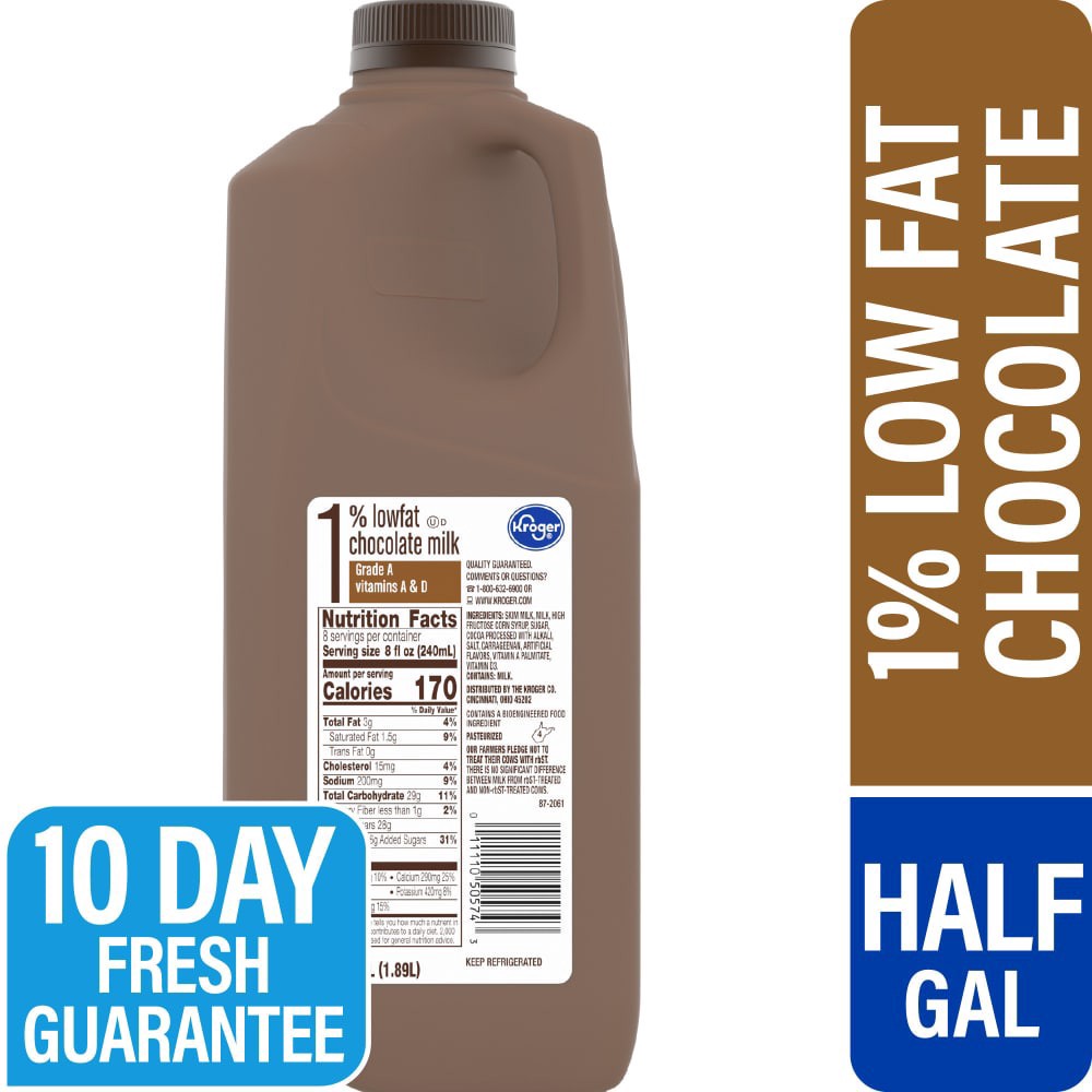 slide 1 of 5, Kroger Low Fat Chocolate Milk, 64 fl oz