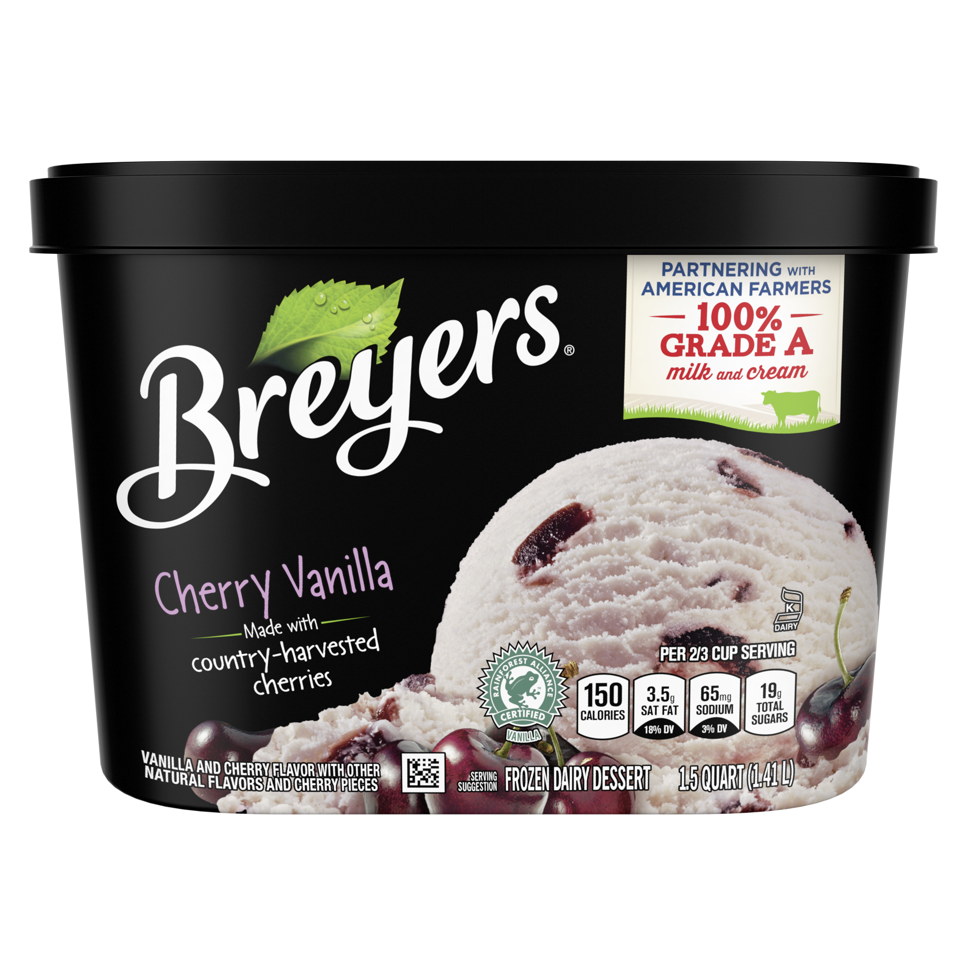 slide 4 of 4, Breyers Frozen Dairy Dessert Cherry Vanilla, 48 oz, 48 oz