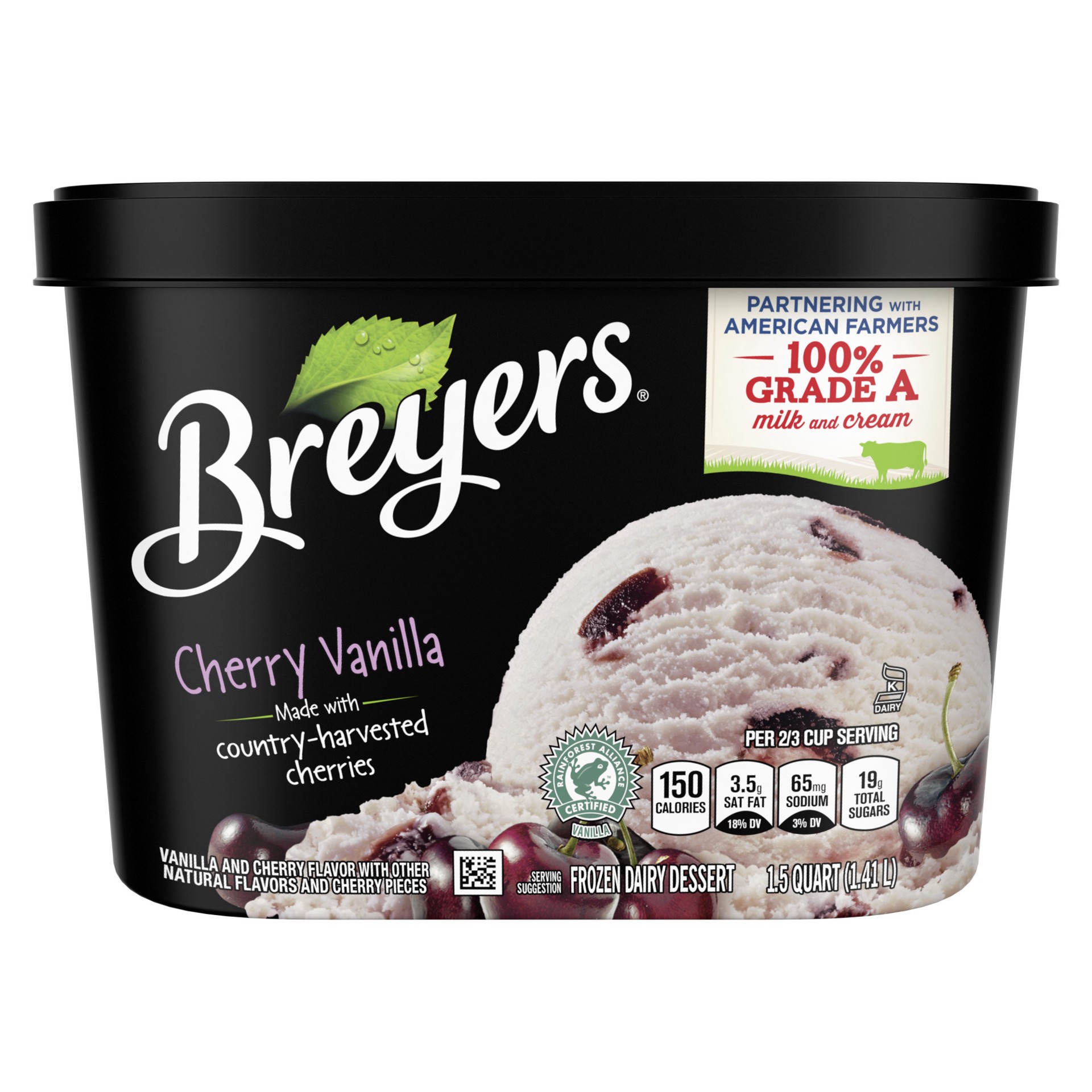 slide 2 of 4, Breyers Frozen Dairy Dessert Cherry Vanilla, 48 oz, 48 oz