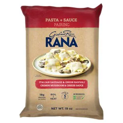 Rana Italian Sausage & Onion Ravioli Cremini Mushroom & Cheese Sauce Pasta + Sauce Pairing 19 oz