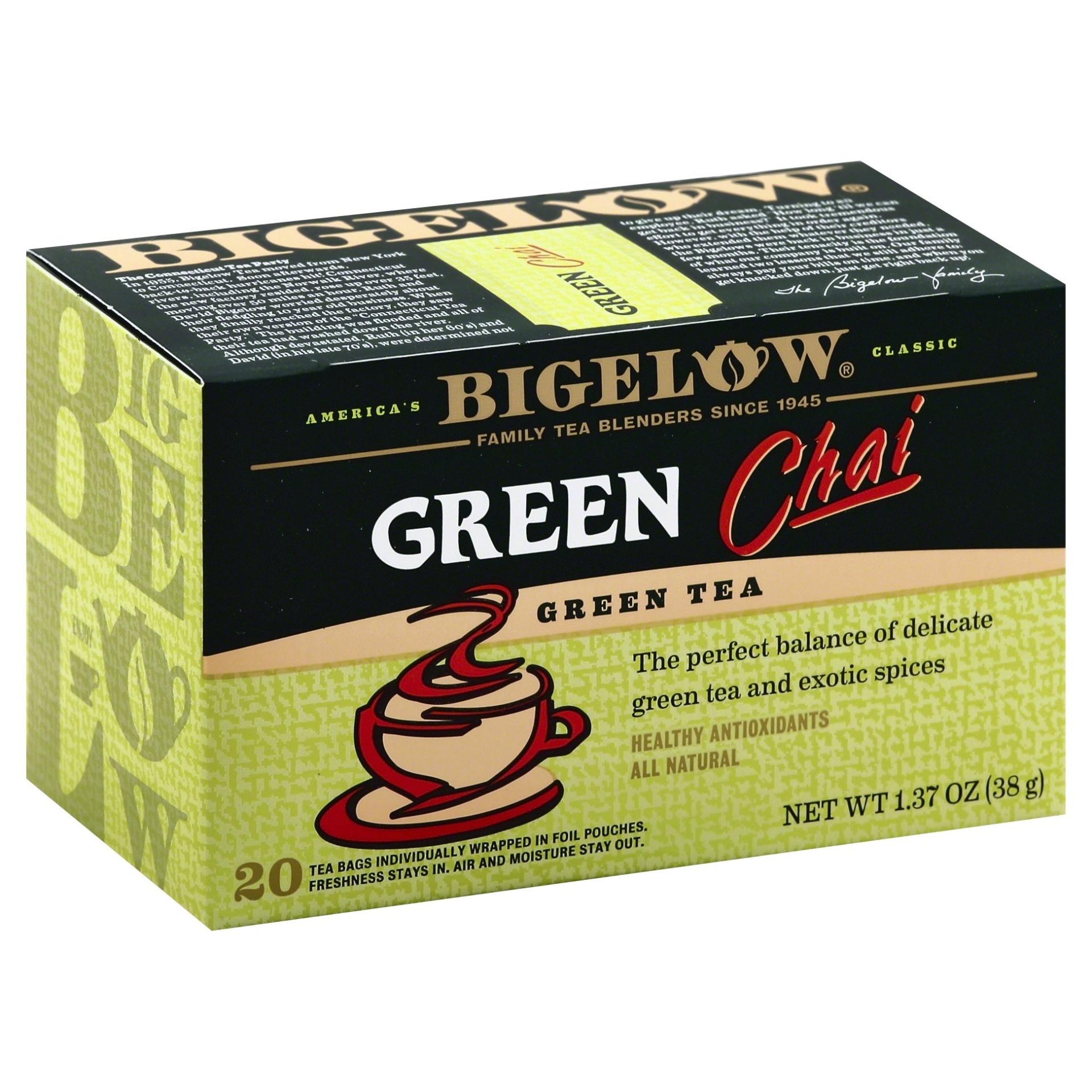 slide 1 of 7, Bigelow Green Chai Tea - 20 ct, 20 ct