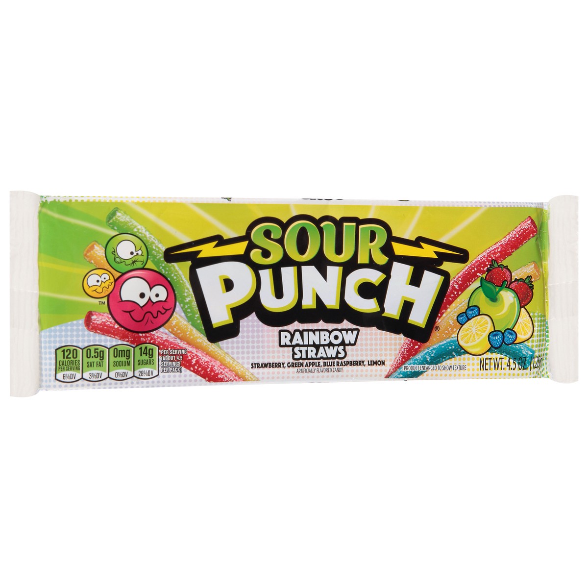 slide 14 of 14, Sour Punch Rainbow Straws Candy 4.5 oz, 4.5 oz