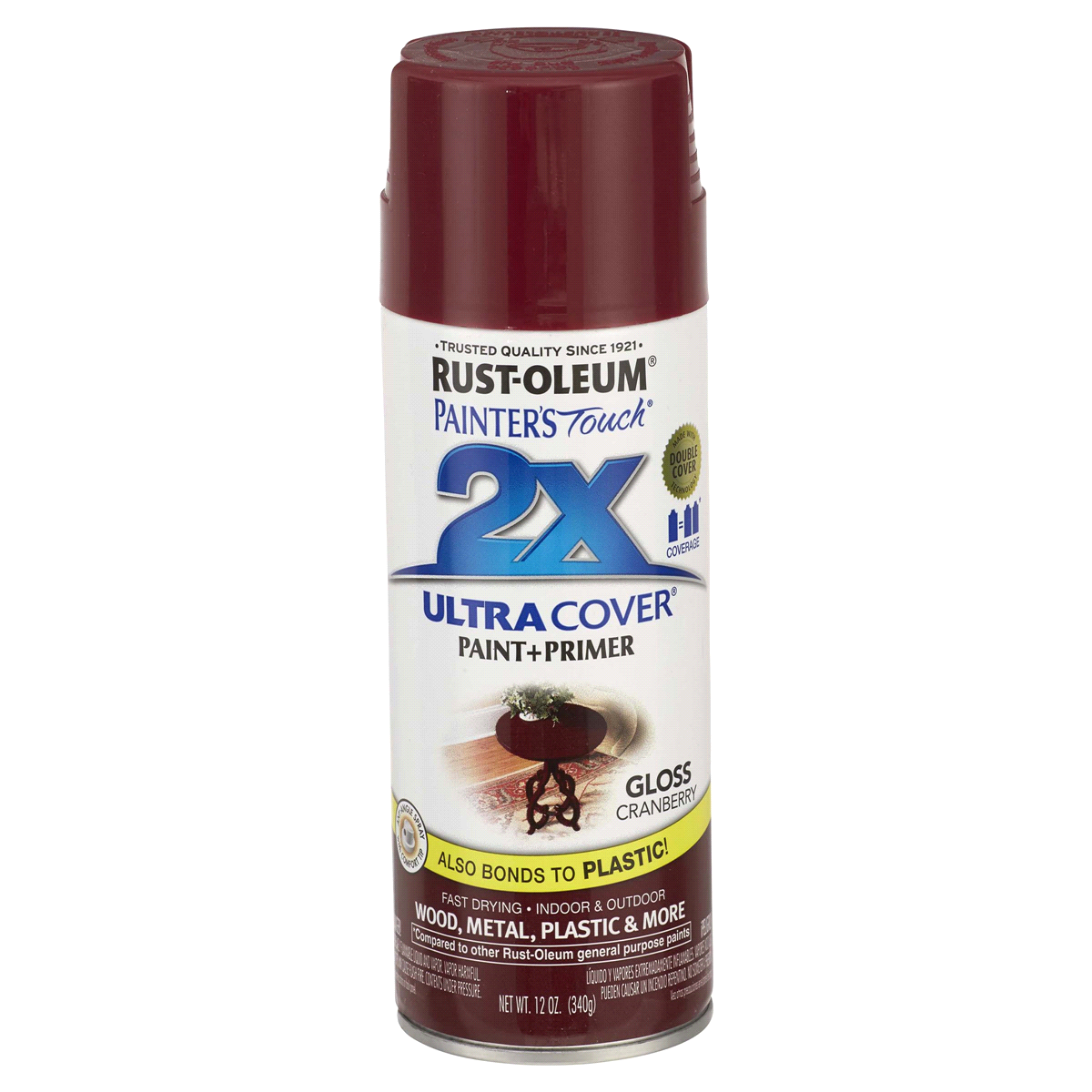 slide 1 of 1, Rust-Oleum Painters Touch 2X Ultra Cover Spray Paint - 249863, Gloss Cranberry, 12 oz