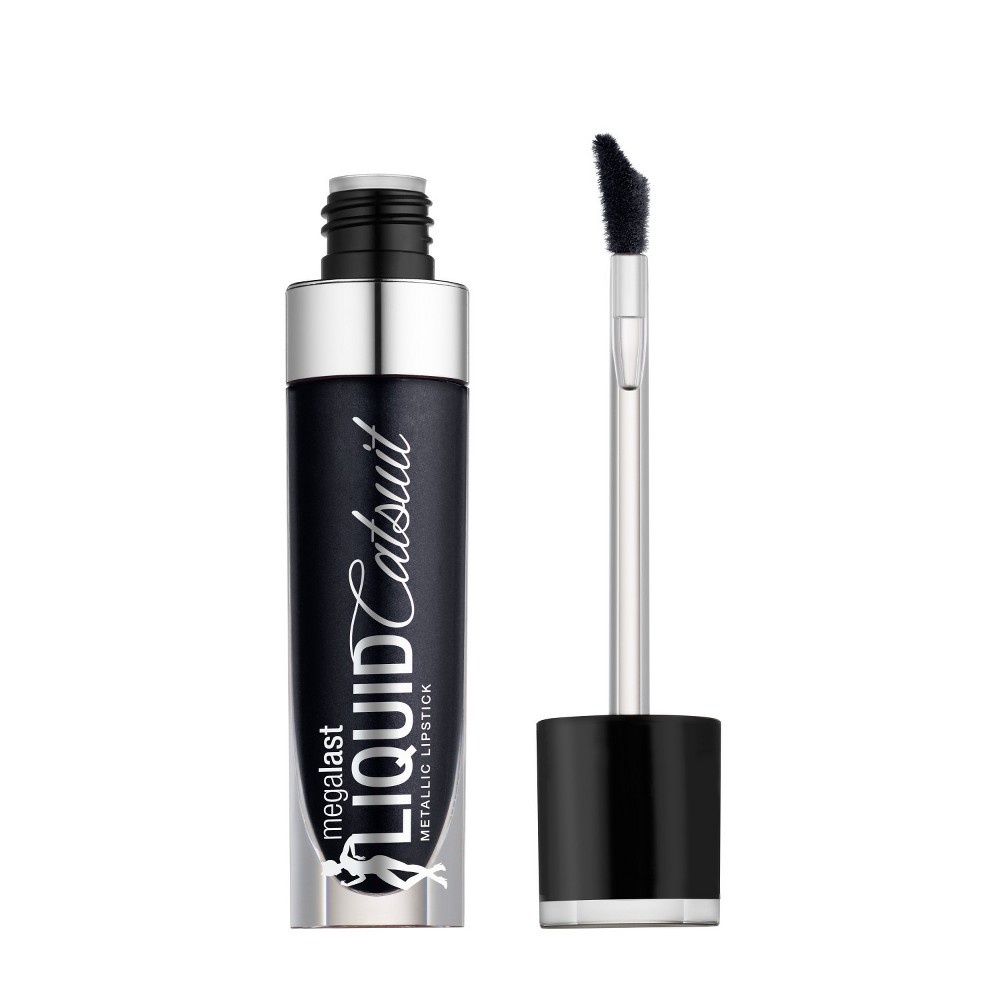 slide 2 of 2, wet n wild Fantasy Makers Mega Last Liquid Catsuit Metallic Lipstick Black, 1 ct