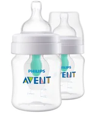 Philips Avent Anti-colic Baby Bottle With AirFree Vent, 4oz, 2pk, Clear, SCY701/92