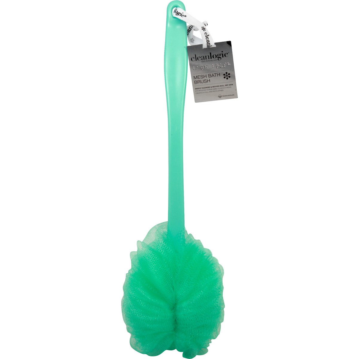 slide 3 of 6, cleanlogic Mesh Bath Brush Assorted Colors, 1 ct