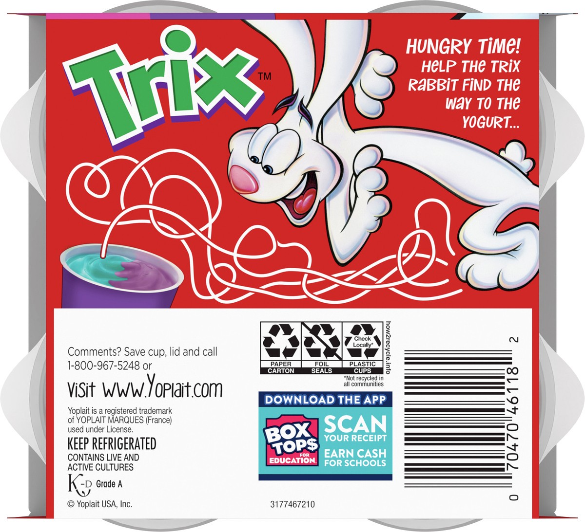 slide 5 of 13, Yoplait Low Fat Kids Yogurt, Trix Variety Pack, Strawberry and Berry, Gluten Free Snacks, 8 Yogurt Cups, 8 ct