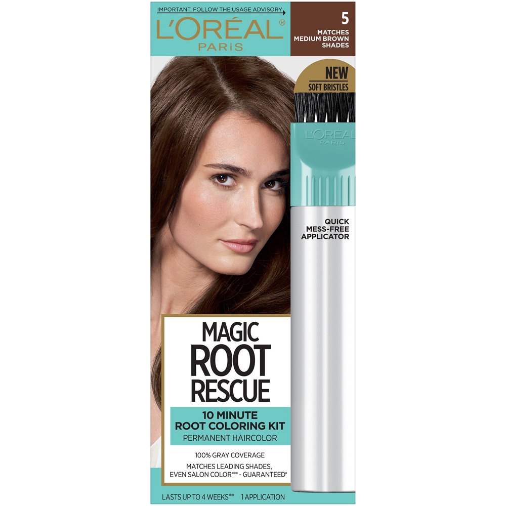 slide 2 of 8, L'Oréal Root Rescue 10 Minute Root Coloring Kit 5 Medium Brown, 1 ct