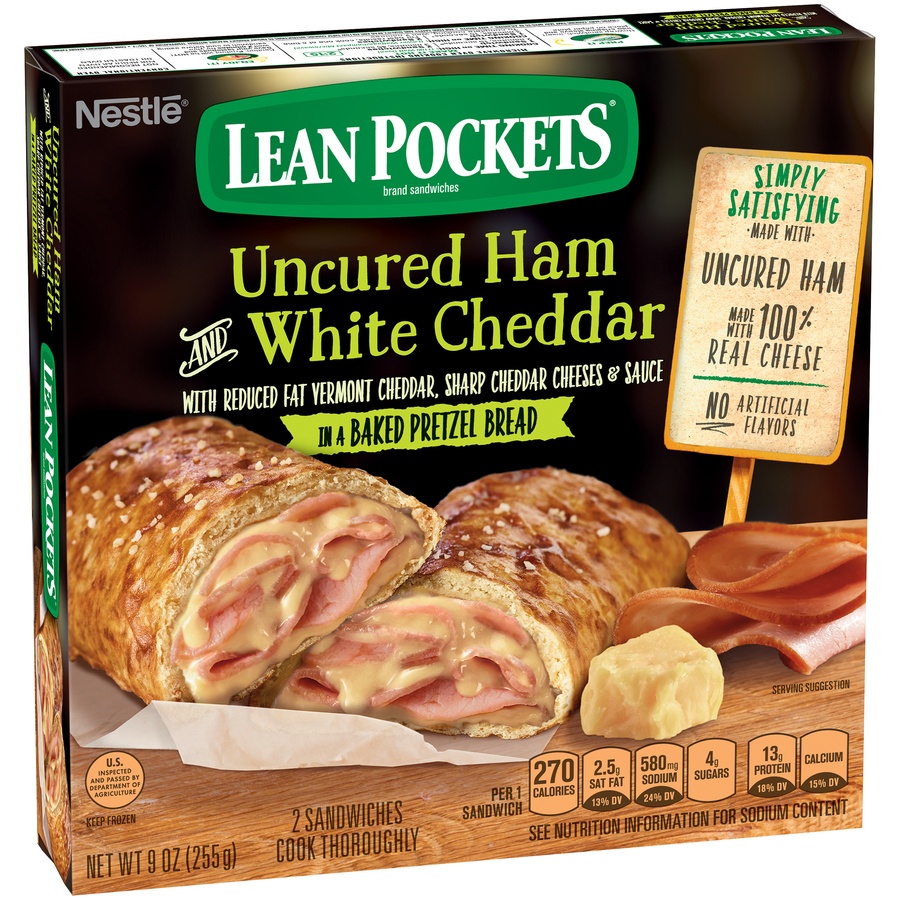 slide 4 of 8, Lean Pockets Ham Cheese Whole Grain Crust, 9 oz