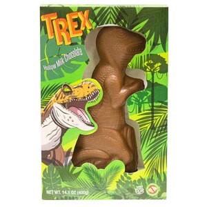 slide 1 of 1, Karma Candy T-Rex Shaped Hollow Milk Chocolate,14 Oz, 14.1 oz
