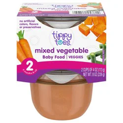 Tippy Toes 2 (6 Months & Up) Mixed Vegetable Stage 2 Baby Food - 2 x 4 oz Cups