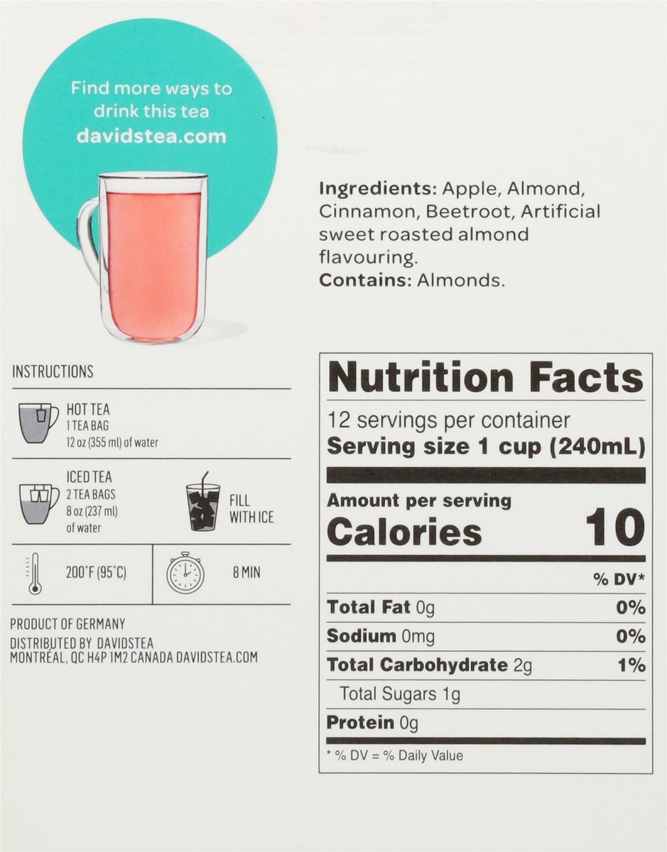 slide 4 of 13, DavidsTea Forever Nuts Fruit Infusion 12 Tea Bags- 12 ct, 12 ct