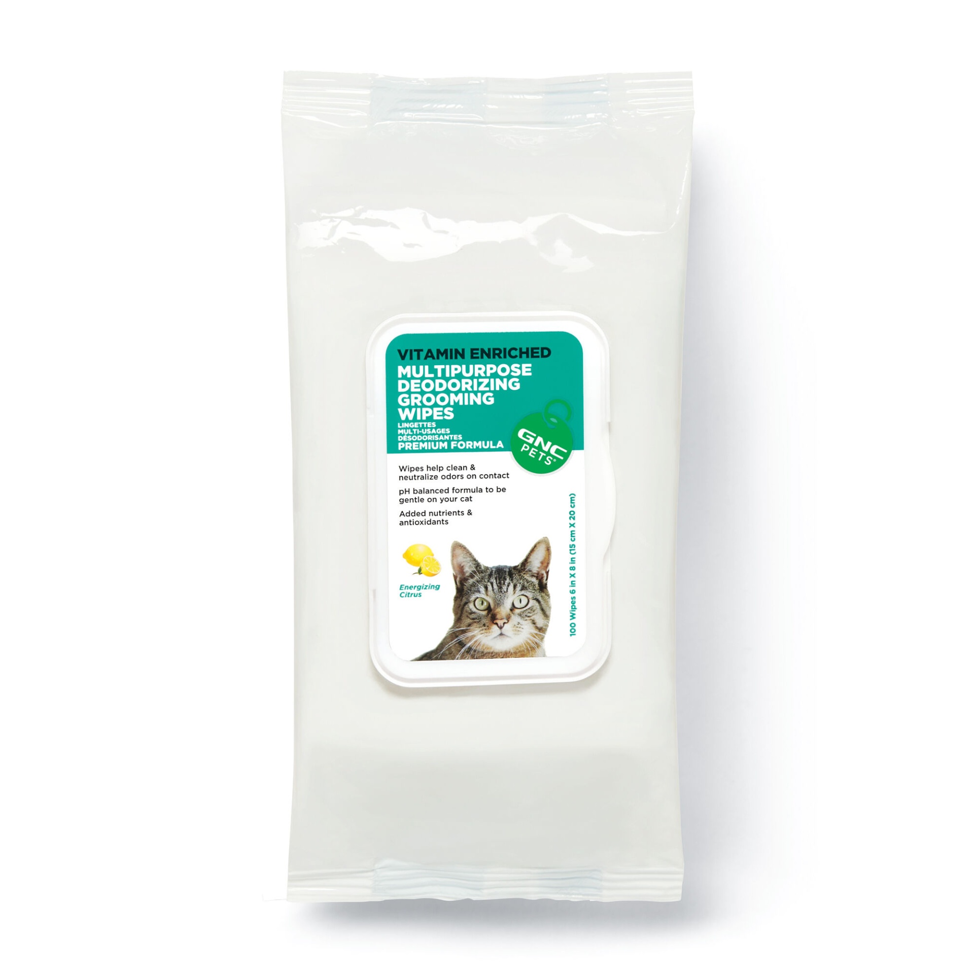 slide 1 of 1, GNC Pets Ultra Deodorizing Grooming Wipes- Energizing Citrus Scent, 100 ct