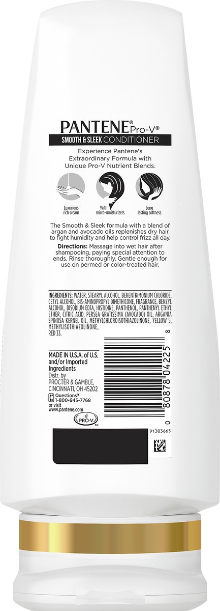 slide 2 of 7, Pantene Pro-V Smooth & Sleek Conditioner 12 oz, 12 oz