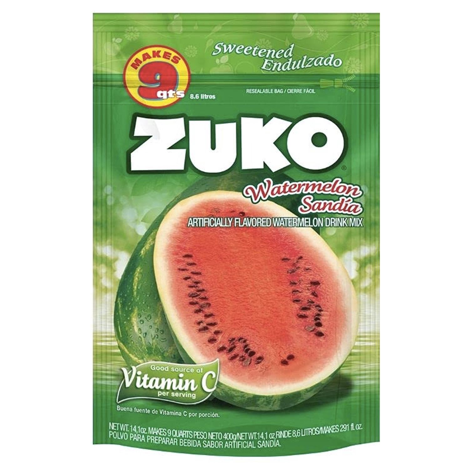 slide 1 of 1, Zuko Watermelon Sandia Drink Mix 14.1 oz, 14.1 oz
