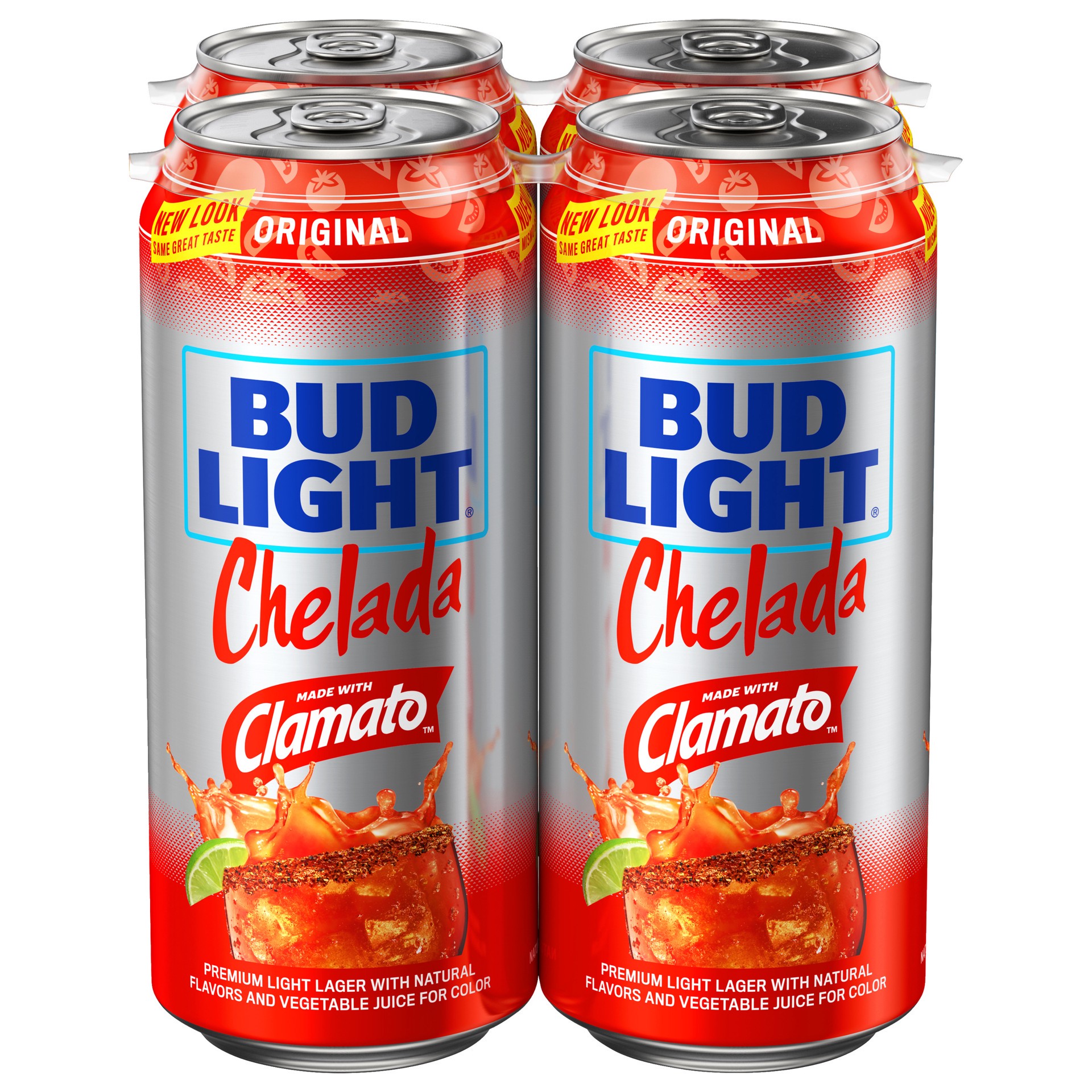 slide 2 of 9, Bud Light Chelada Chelada Original Premium Light Lager Beer 4 ea, 64 fl oz