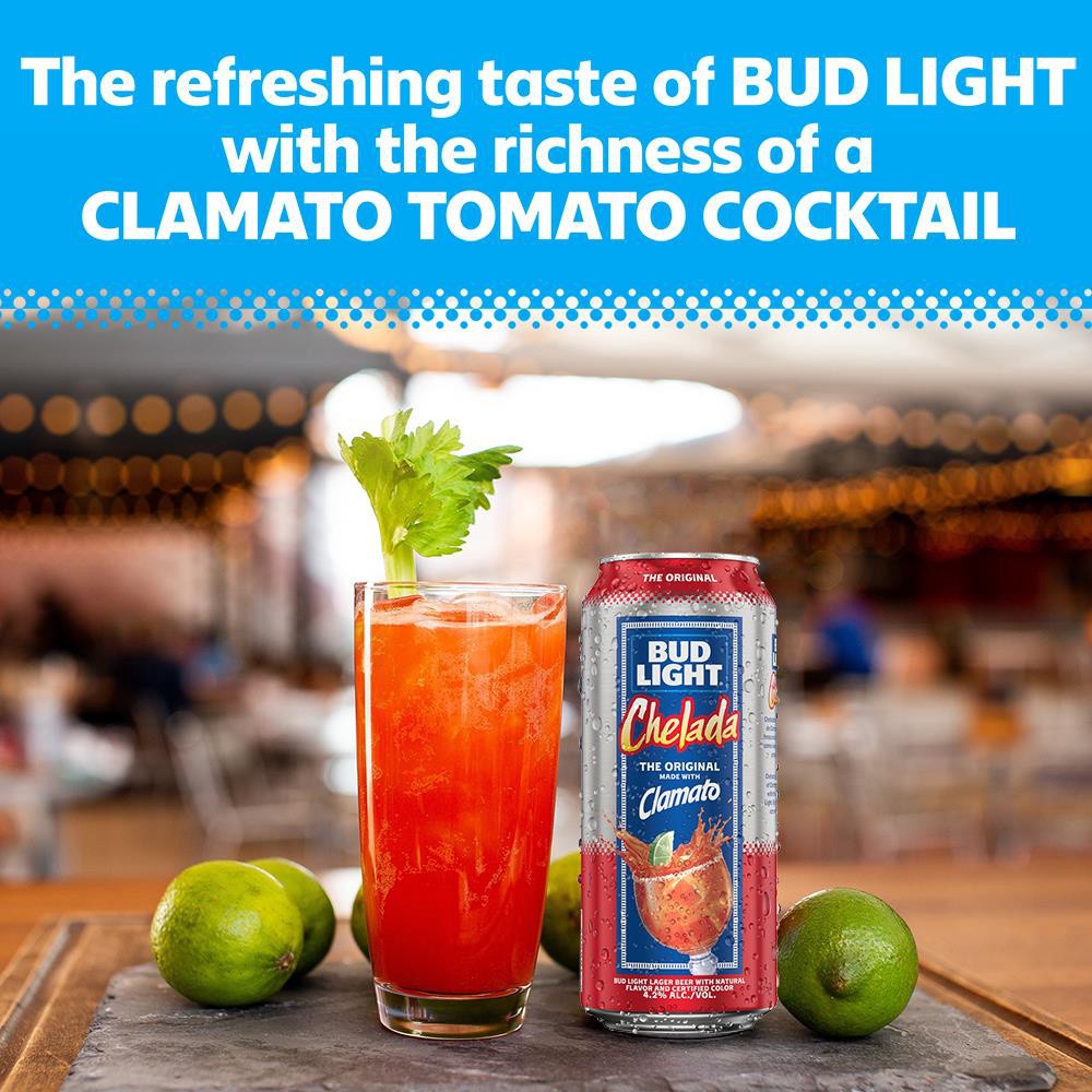 slide 7 of 9, Bud Light Chelada Chelada Original Premium Light Lager Beer 4 ea, 64 fl oz