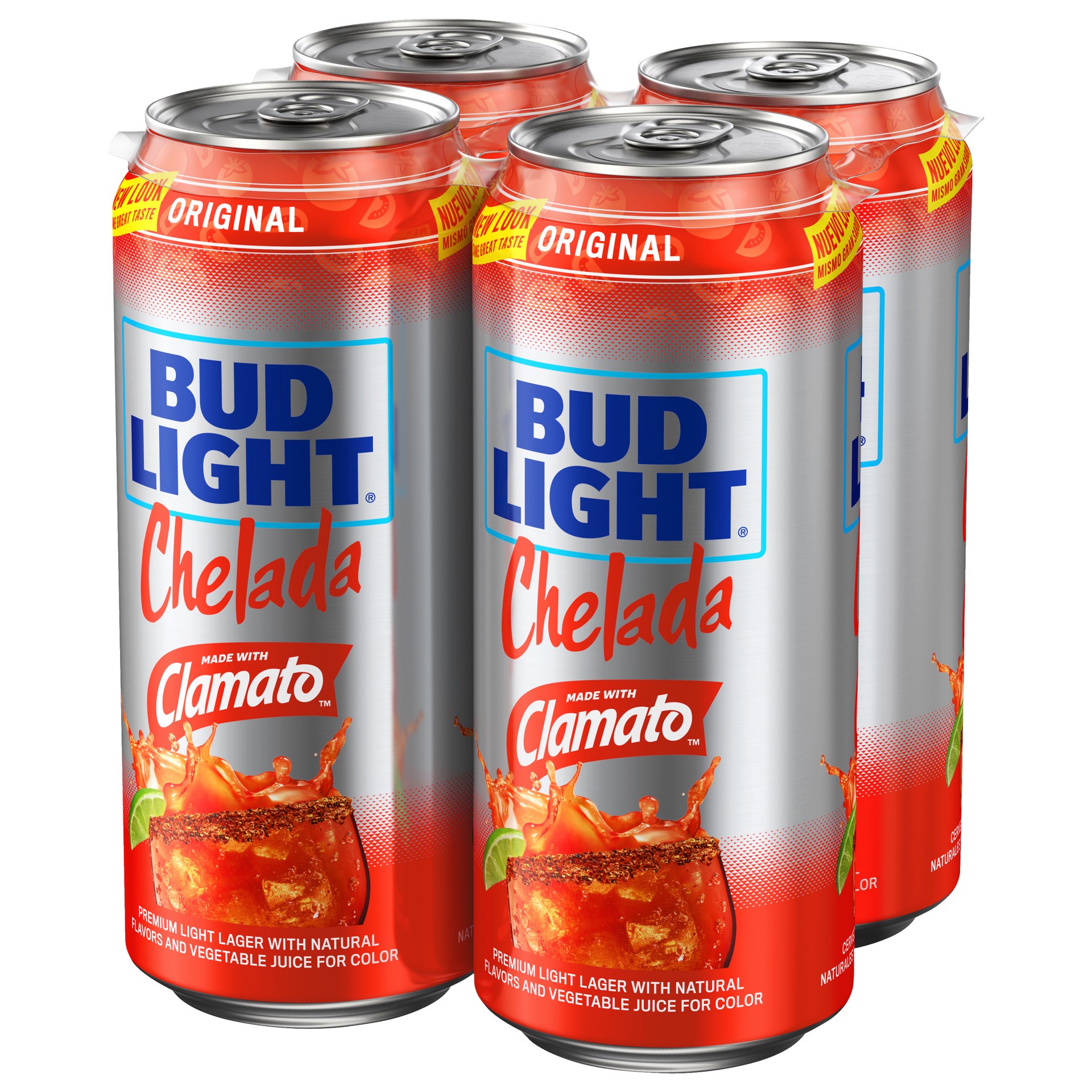 slide 8 of 9, Bud Light Chelada Chelada Original Premium Light Lager Beer 4 ea, 64 fl oz