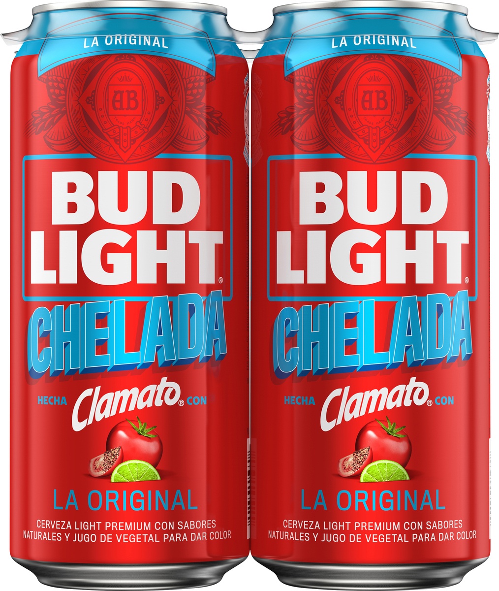 slide 9 of 10, Bud Light Chelada Light Beer Beer, 4 ct; 16 fl oz