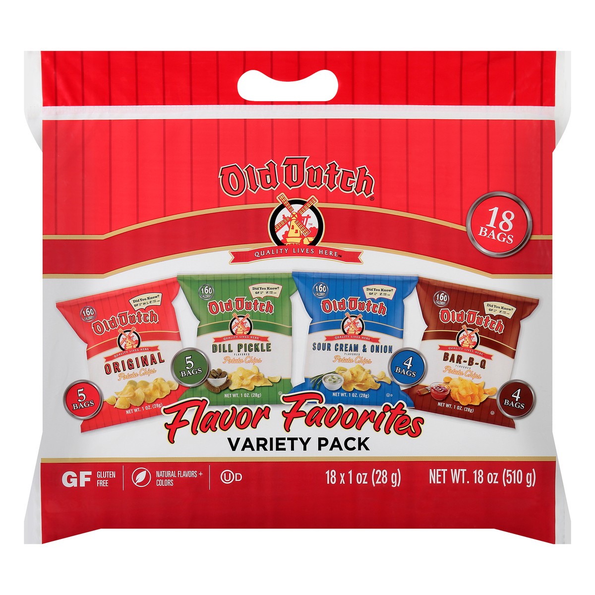 slide 8 of 9, Old Dutch Potato Chips Variety Pack 18Ct, 18 oz