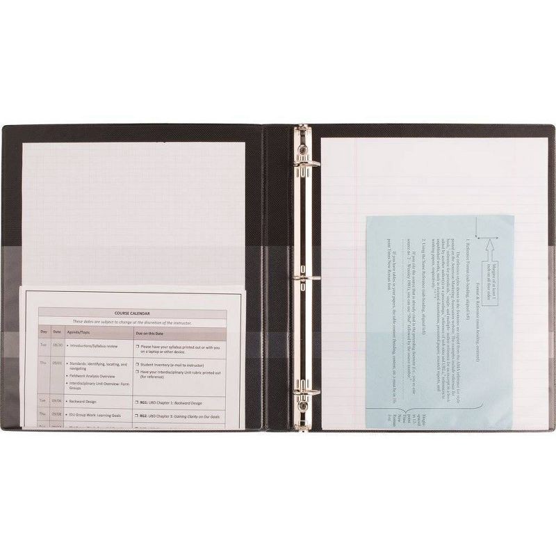 slide 5 of 7, 0.5" Ring Binder Clear View Black - up&up™: Half Inch, 120 Sheet Capacity, 4 Pockets, Hard Cover, 1 ct