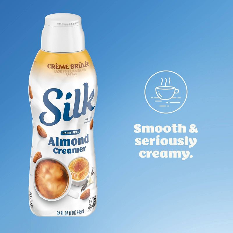 slide 3 of 10, Silk Crème Brûlée Almond Creamer - 32 fl oz (1qt) Bottle, 32 fl oz, 1 qt