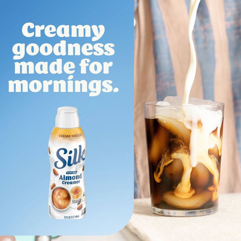 slide 6 of 10, Silk Crème Brûlée Almond Creamer - 32 fl oz (1qt) Bottle, 32 fl oz, 1 qt