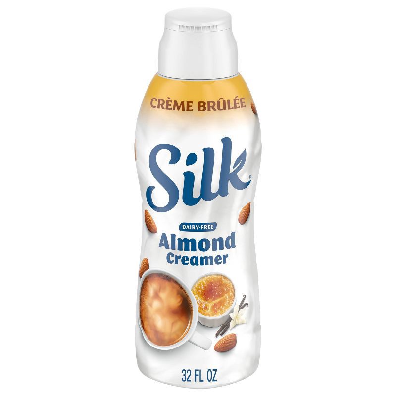 slide 1 of 10, Silk Crème Brûlée Almond Creamer - 32 fl oz (1qt) Bottle, 32 fl oz, 1 qt