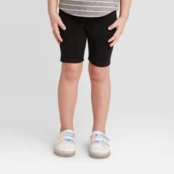 Toddler Girls' Bike Shorts - Cat & Jack™ Black 3T: Midweight Cotton Spandex, Elastic Waistband