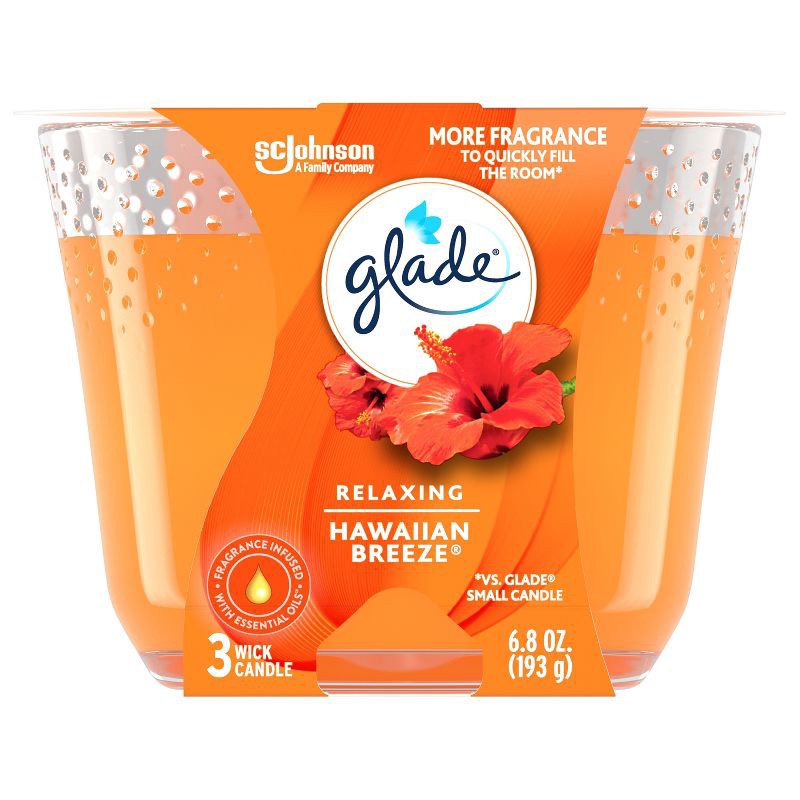 slide 14 of 15, Glade 3 Wick Candles Hawaiian Breeze - 6.8oz, 6.8 oz