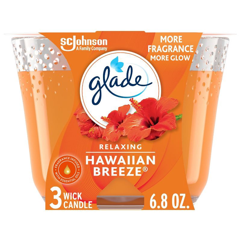 slide 1 of 15, Glade 3 Wick Candles Hawaiian Breeze - 6.8oz, 6.8 oz