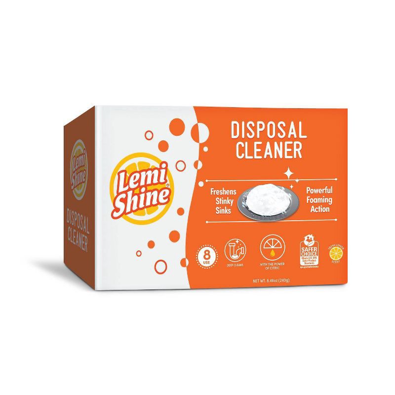 slide 1 of 4, Lemi Shine Lemon Scent Powder Drain Disposal Cleaner - 8ct, 8 ct