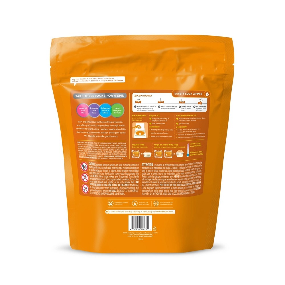 slide 2 of 4, Method Ginger Mango Laundry Detegerent Packs, 42 ct, 24.7 oz