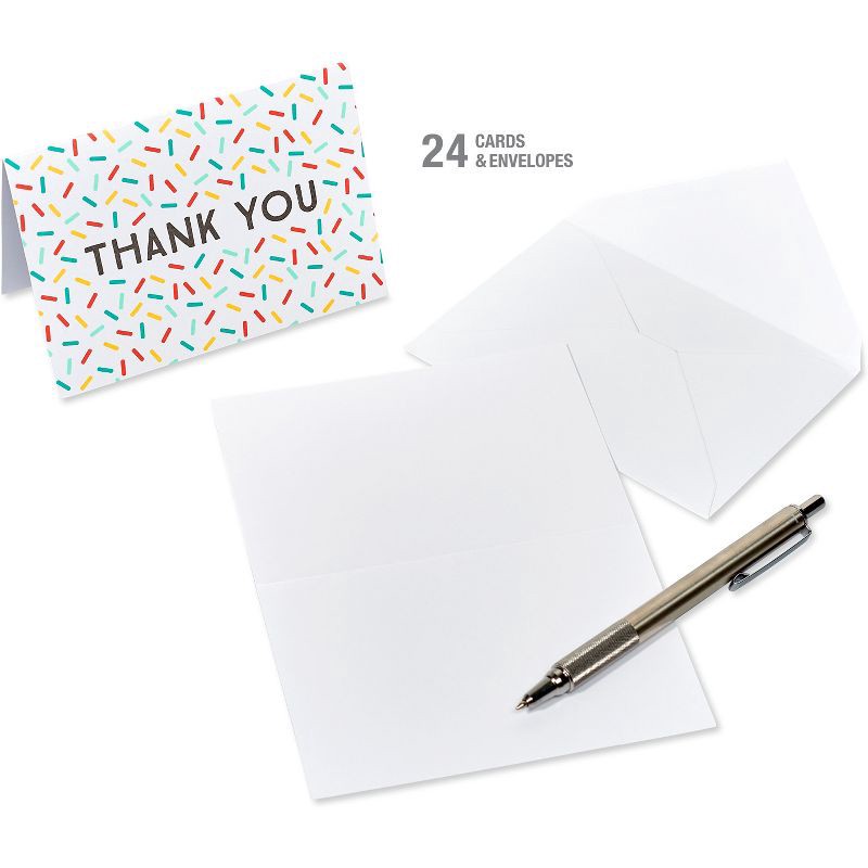 slide 3 of 4, 24ct Thank You Cards Confetti - Spritz™, 24 ct