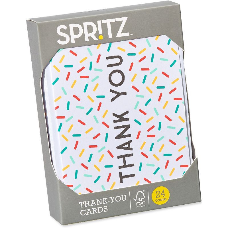 slide 4 of 4, 24ct Thank You Cards Confetti - Spritz™, 24 ct