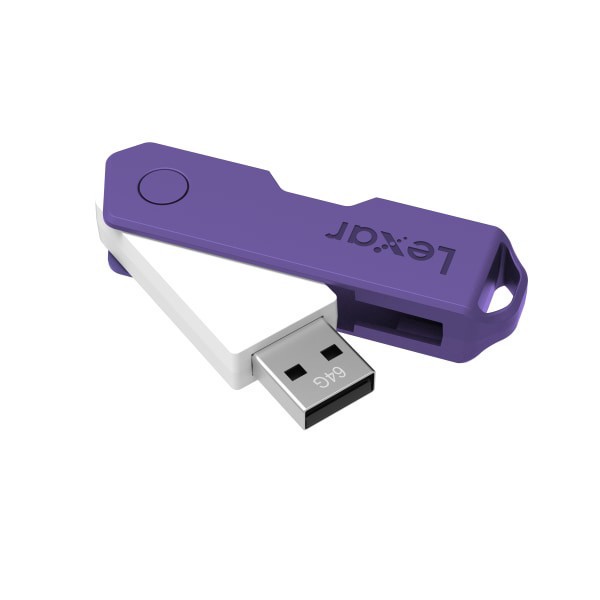 slide 4 of 4, Lexar Jumpdrive Twistturn2 Usb 2.0 Flash Drive, 64Gb, Assorted Colors, Ljdtt2-64Gabod20, 1 ct
