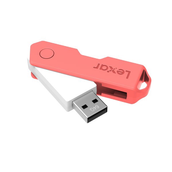 slide 2 of 4, Lexar Jumpdrive Twistturn2 Usb 2.0 Flash Drive, 64Gb, Assorted Colors, Ljdtt2-64Gabod20, 1 ct
