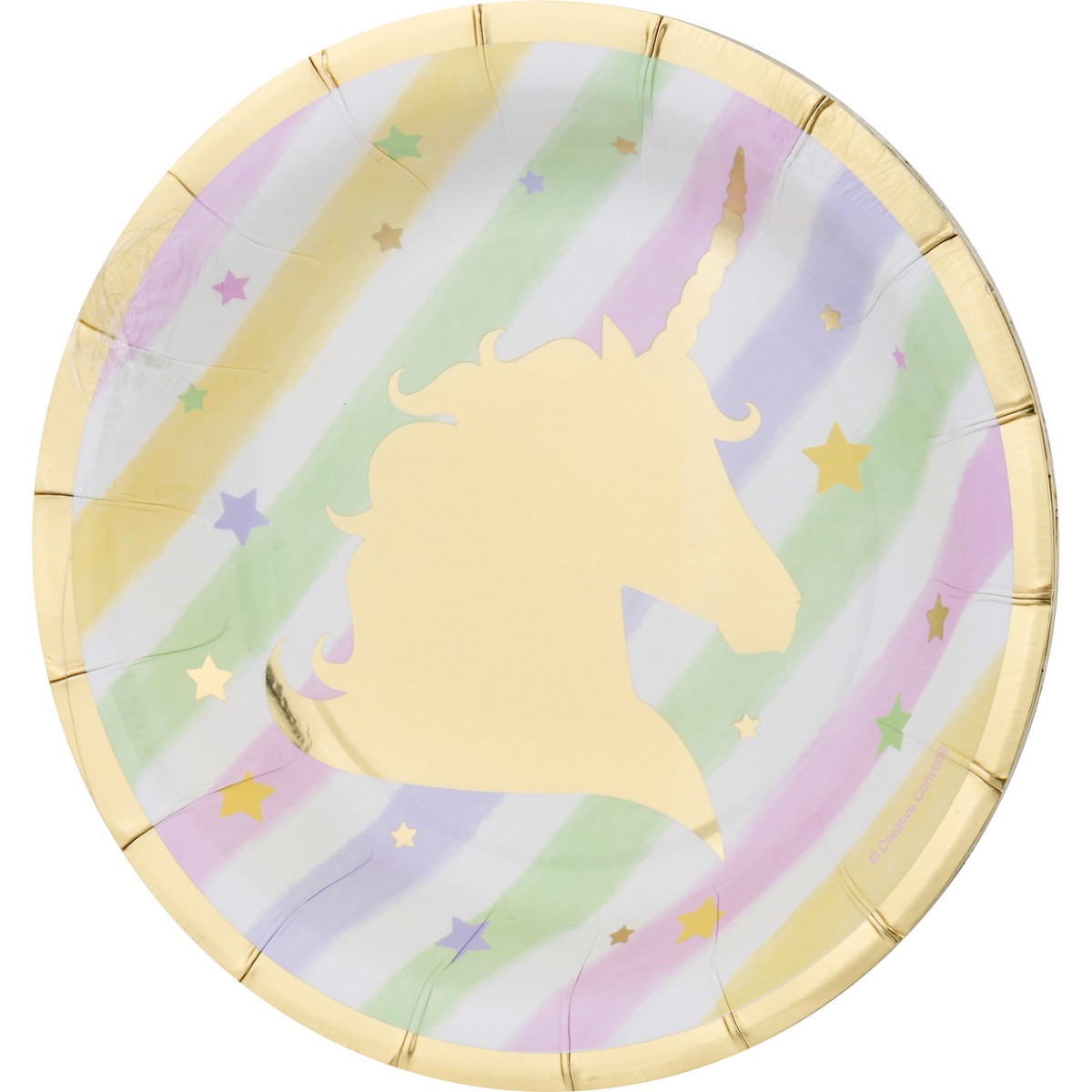 slide 7 of 9, Creative Converting Unicorn Sparkle Lunch Plates, 8 ct