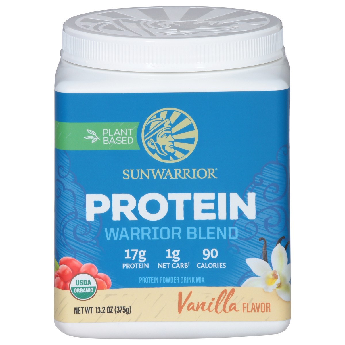 slide 1 of 9, Sunwarrior Warrior Blend Vanilla, 375 gram