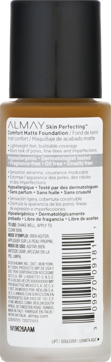 slide 5 of 9, Almay Skin Perfecting Comfort Matte Foundation, Warm Almond, 1 oz