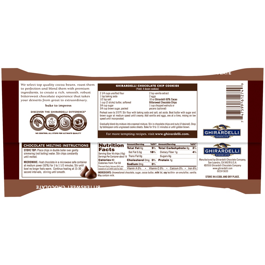 slide 4 of 4, Ghirardelli 60% Cacao Bittersweet Chocolate Premium Baking Chips, 10 oz