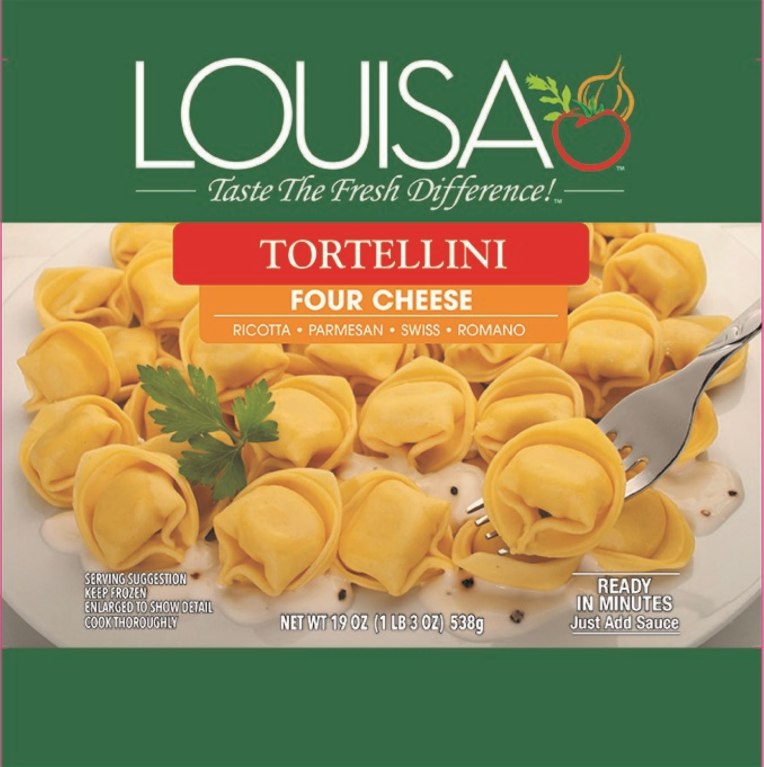 slide 1 of 1, Louisa Four Cheese Tortellini 19 oz, 19 oz