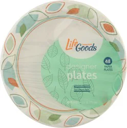 Life Goods 6.87 Inch Designer Paper Plates, 48 ct