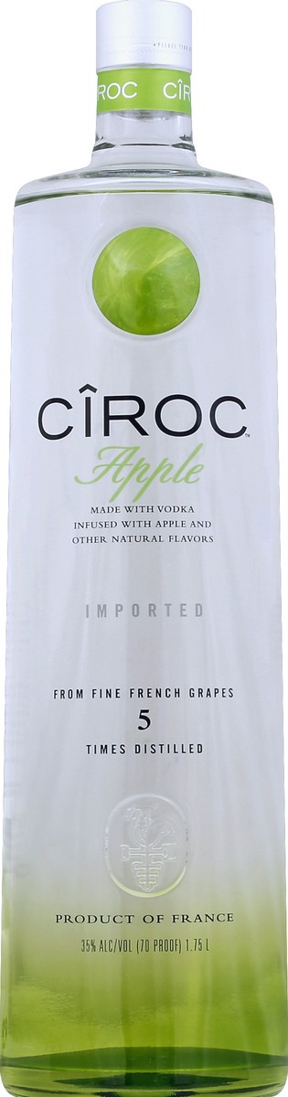 slide 3 of 3, CIROC Apple (Made with Vodka Infused with Natural Flavors), 1.75 L, 1.75 liter