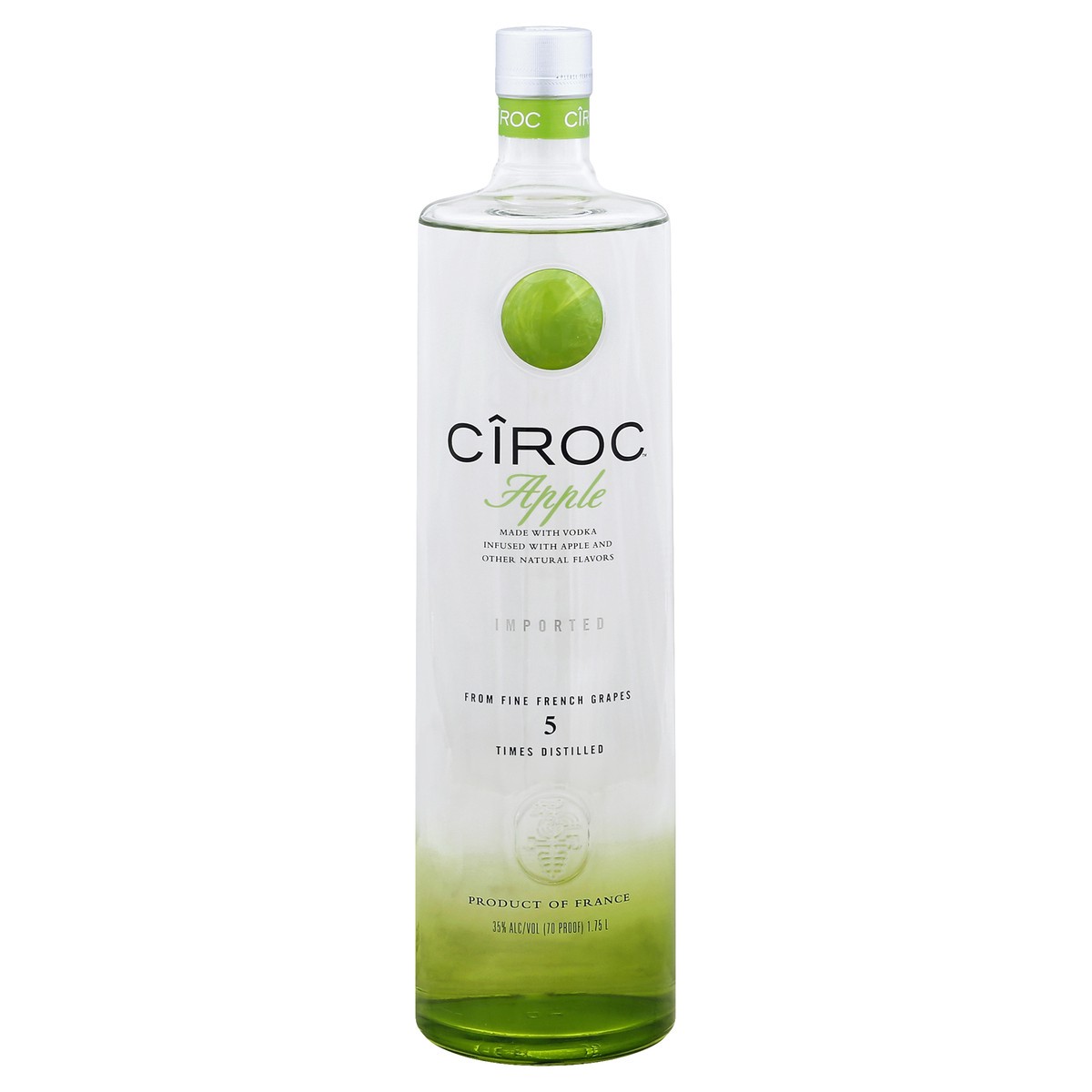 slide 2 of 3, CIROC Apple (Made with Vodka Infused with Natural Flavors), 1.75 L, 1.75 liter