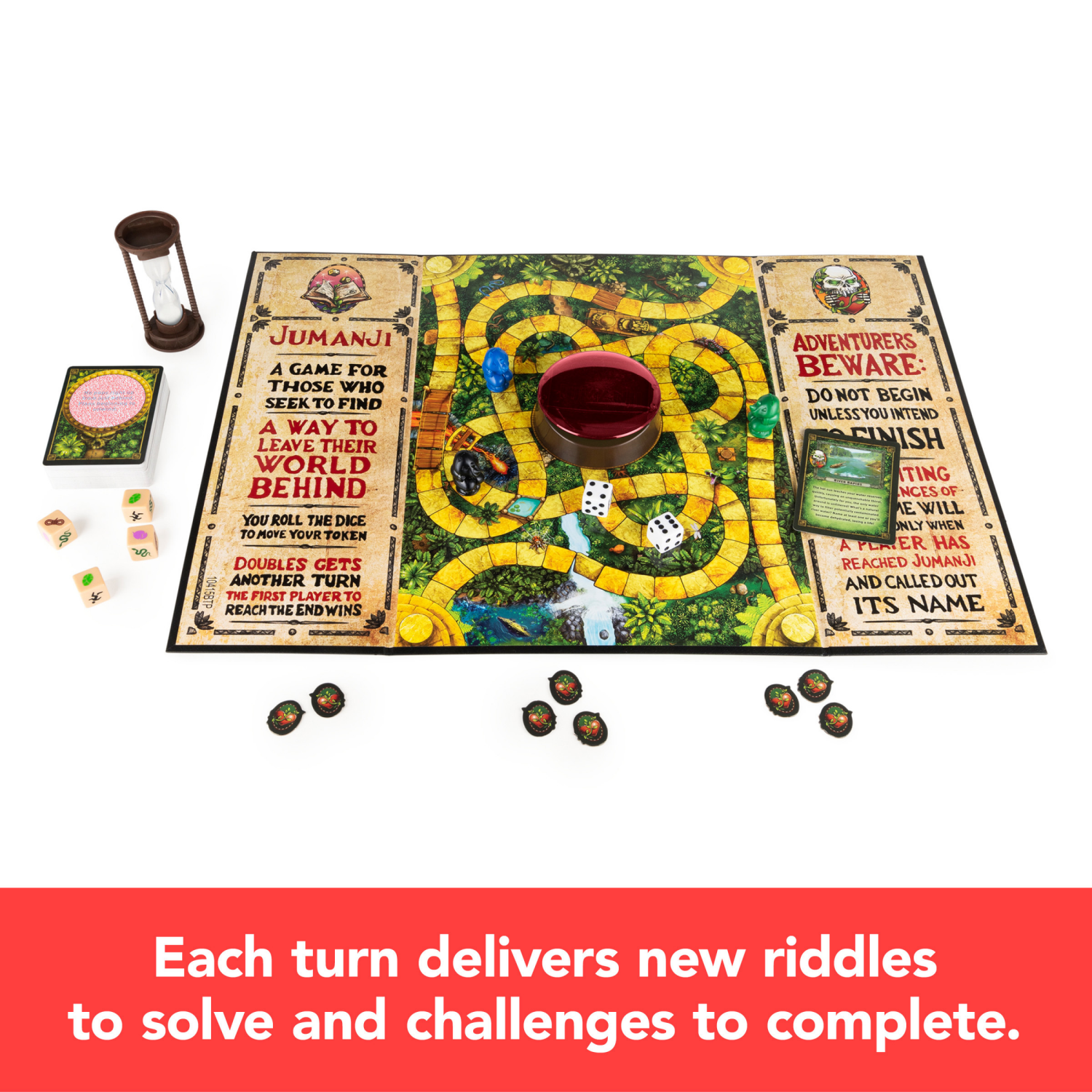 slide 4 of 5, Cardinal Jumanji The Game, Latest Edition of the Classic Adventure Board Game for Kids and Families Ages 8 and up, 1 ct