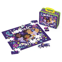 Gabbys Dollhouse, 48-Piece Jigsaw Puzzle Cartoon Artwork Netflix Original Show in Tin Lunch Box with Handle, for Kids Ages 4+